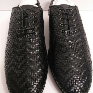 Black Roberto Cavalli Leather Woven Shoe Size 10